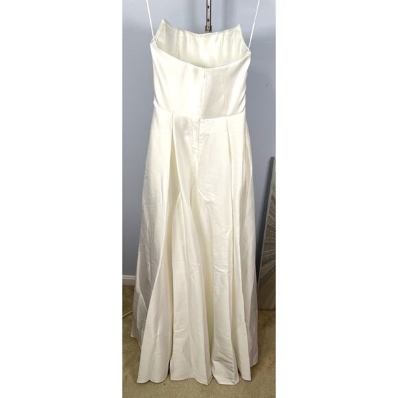 Sau Lee Heidi Strapless Pleated Bridal Wedding White Maxi Gown Size 0 - Picture 5 of 11